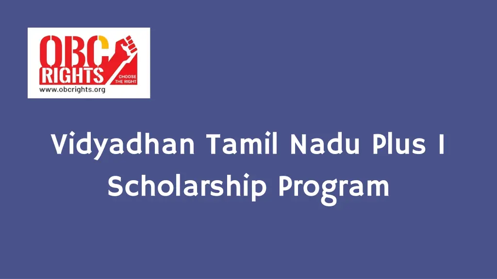 vidyadhan tamil nadu plus 1 scholarship program