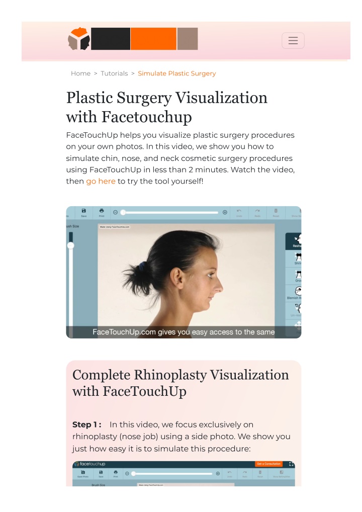 home tutorials simulate plastic surgery