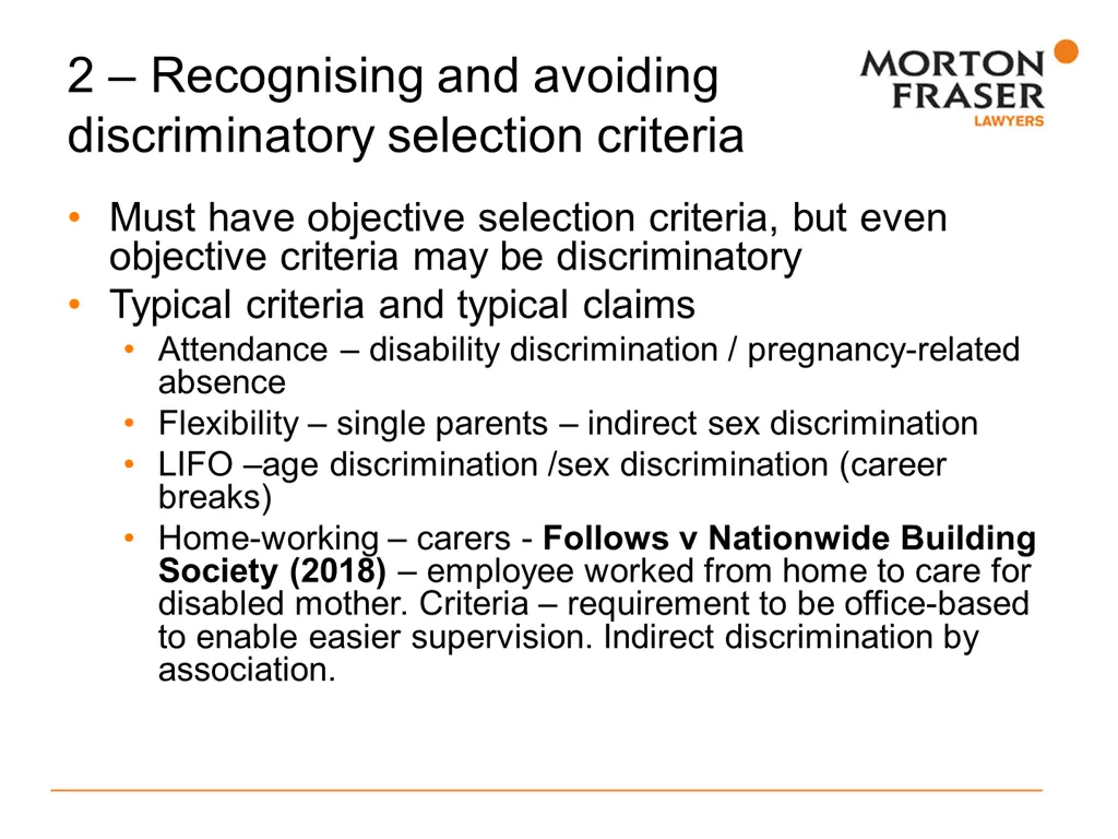 2 recognising and avoiding discriminatory