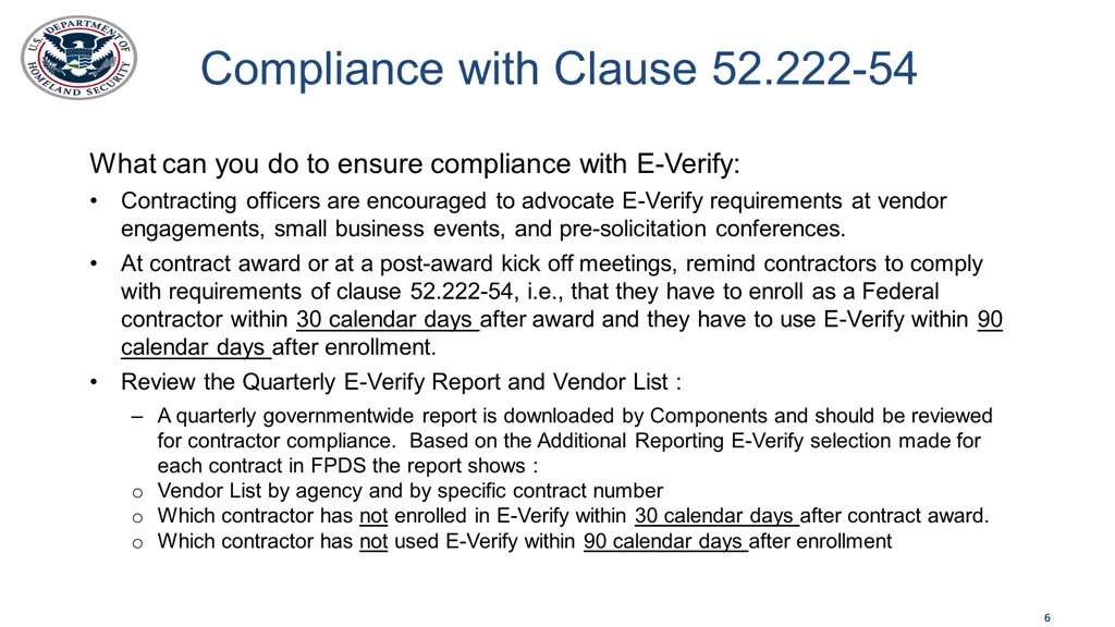 compliance with clause 52 222 54