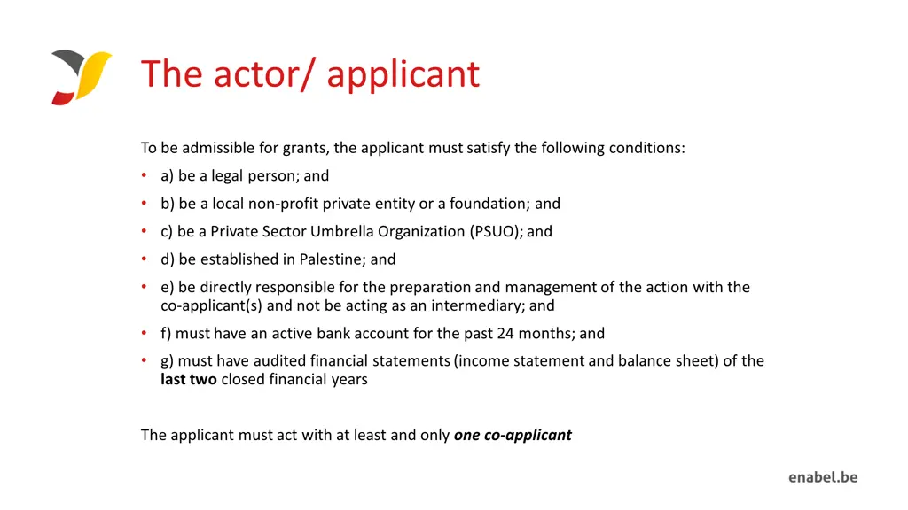 the actor applicant