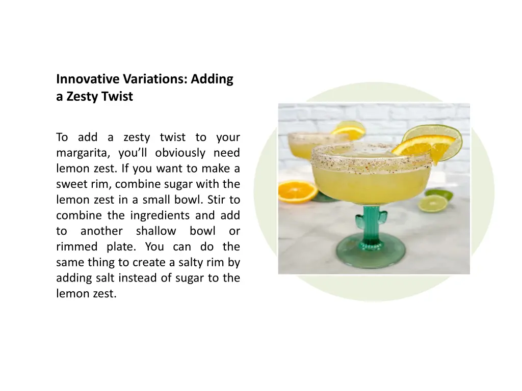 innovative variations adding a zesty twist