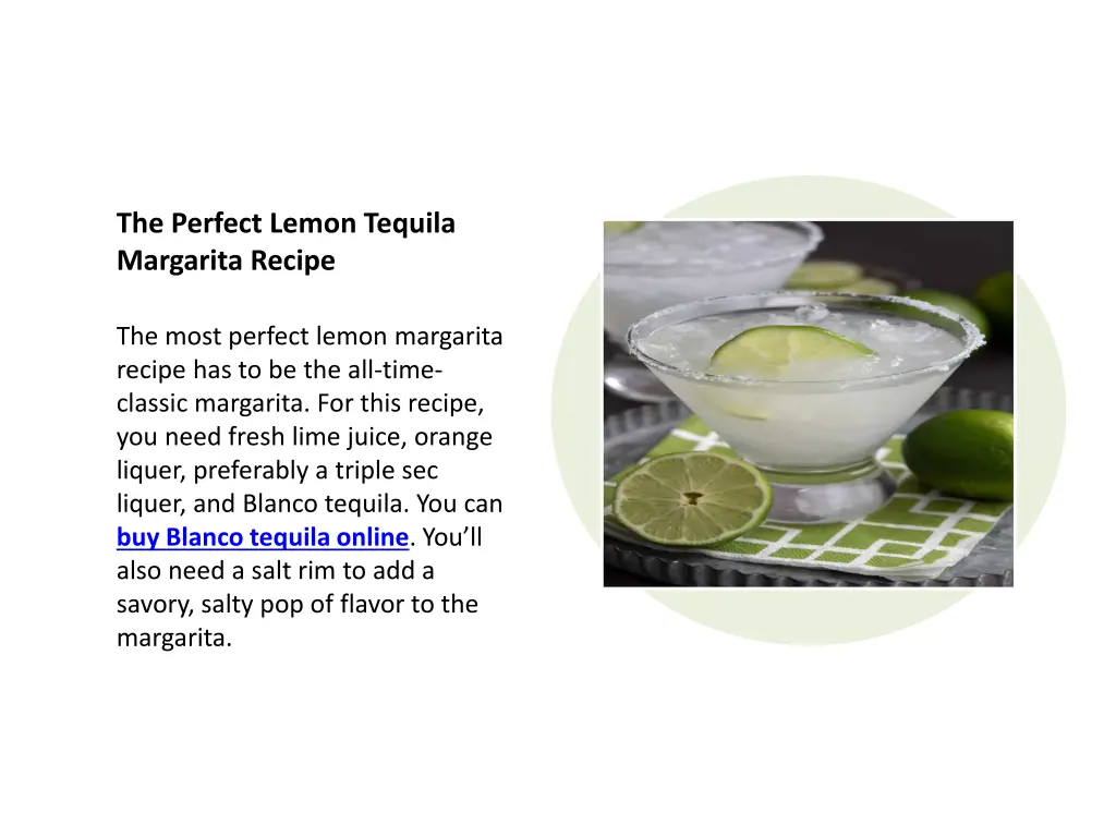 the perfect lemon tequila margarita recipe