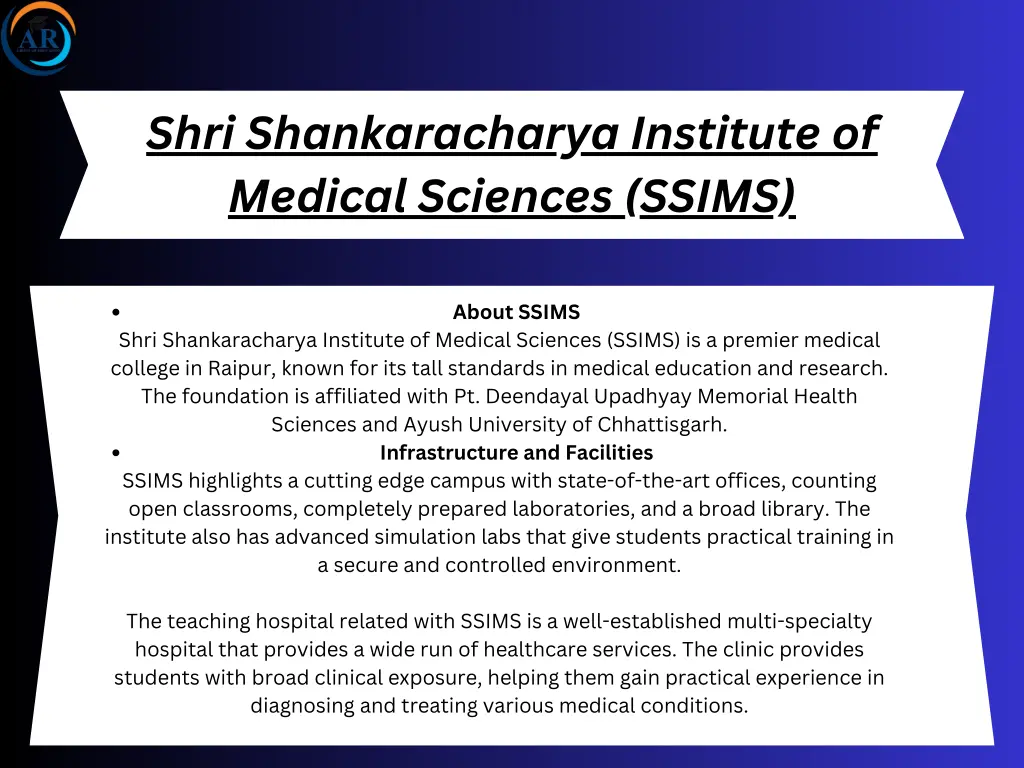 shri shankaracharya institute of medical sciences