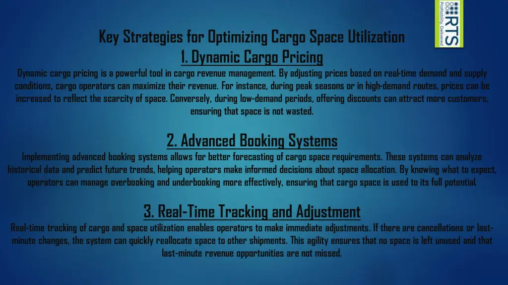 key strategies for optimizing cargo space