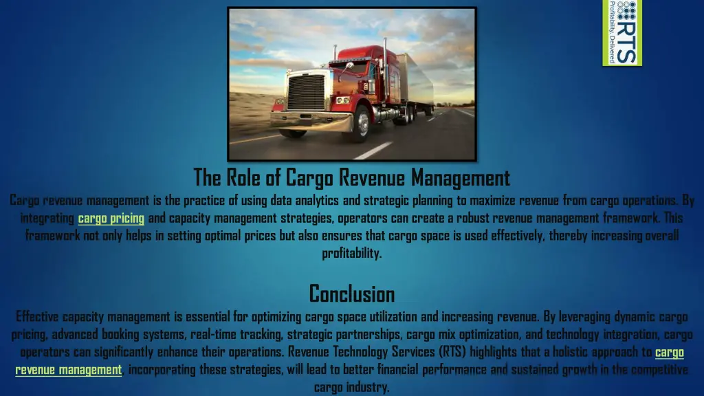 the role of cargo revenue management