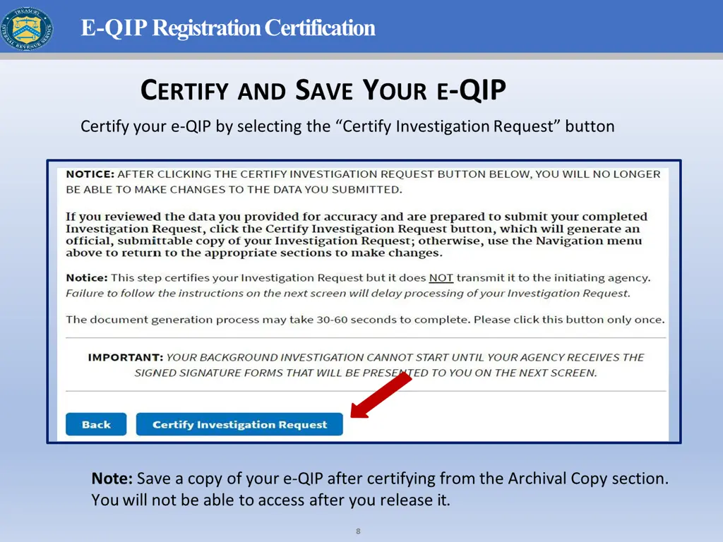 e qipregistration certification