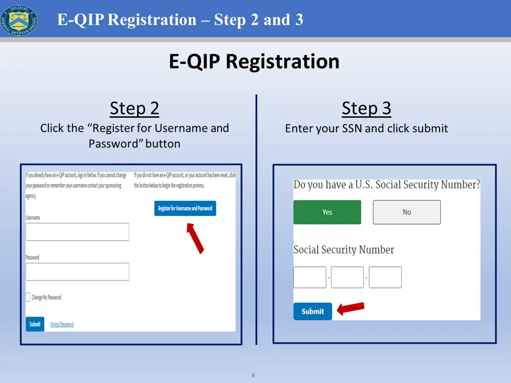 e qipregistration step 2 and 3