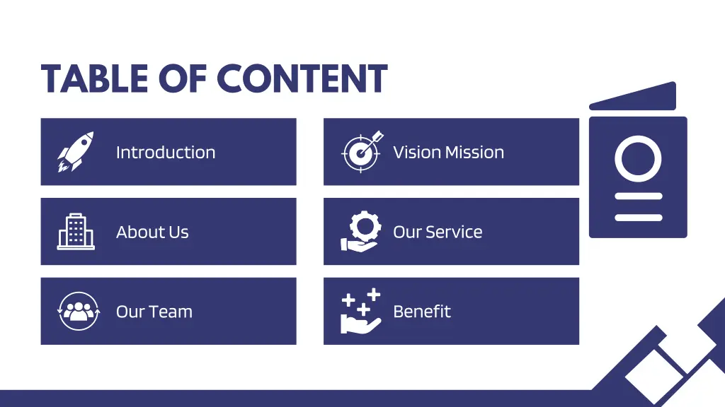 table of content