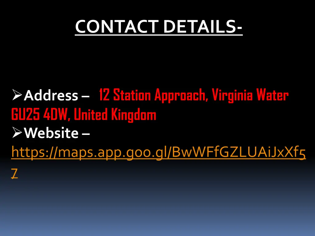 contact details