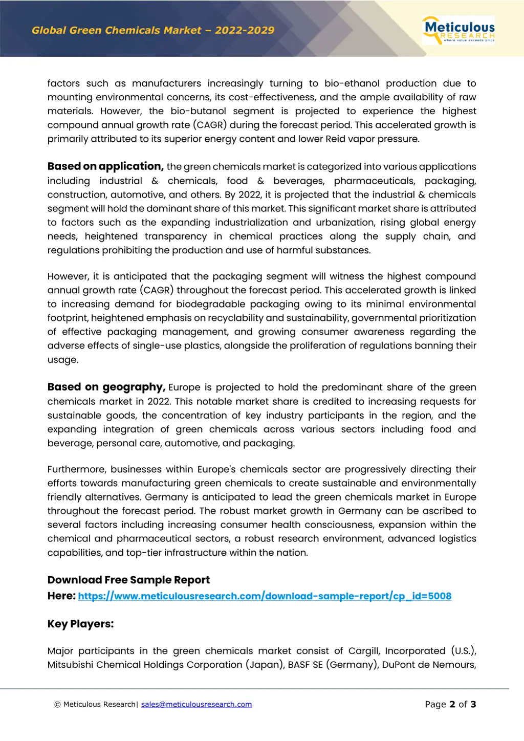 global green chemicals market 2022 2029 1