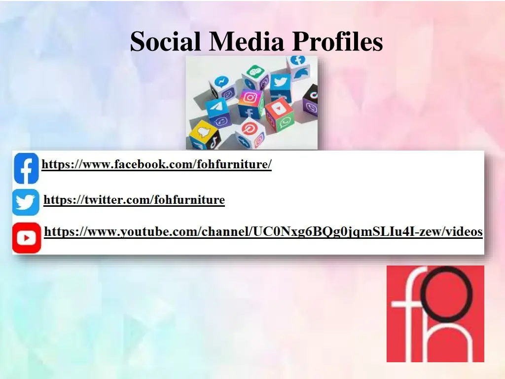 social media profiles