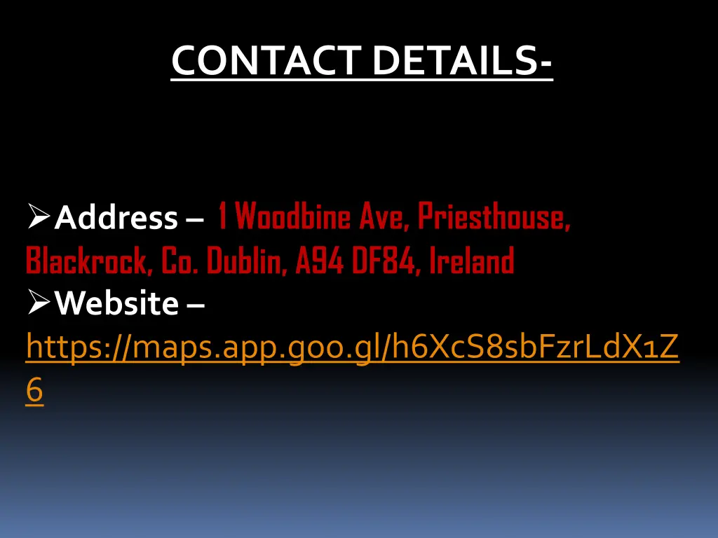 contact details