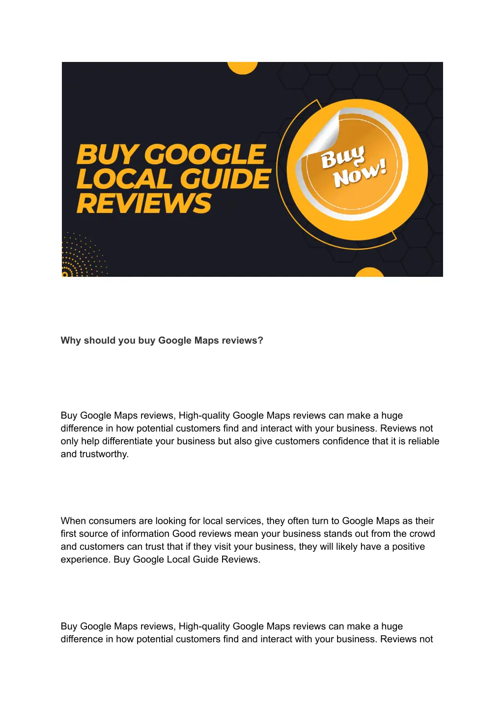 why should you buy google maps reviews