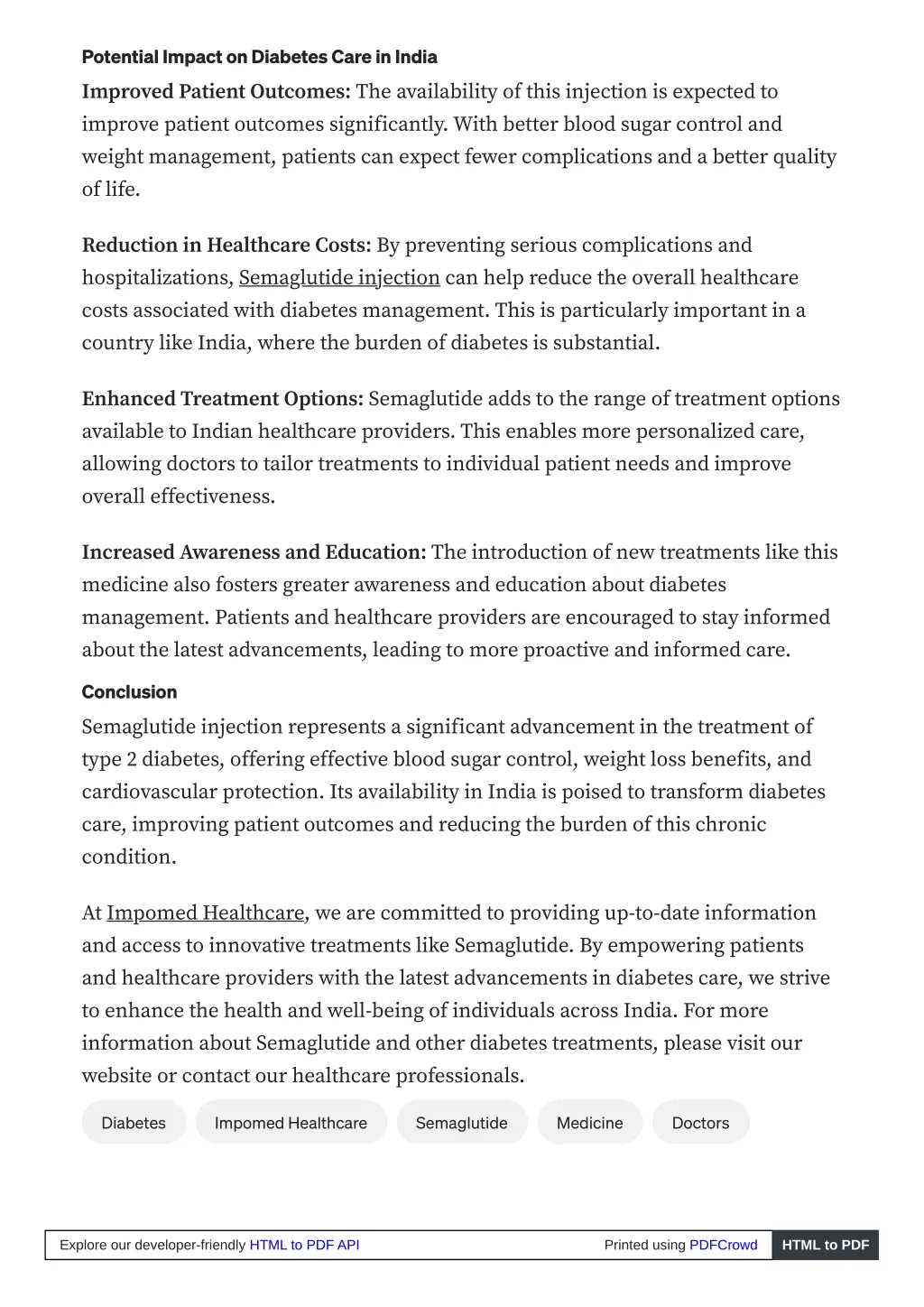 potential impact on diabetes care in india