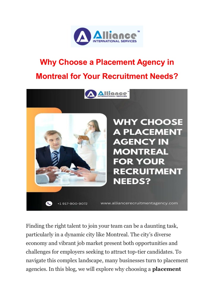 why choose a placement agency in