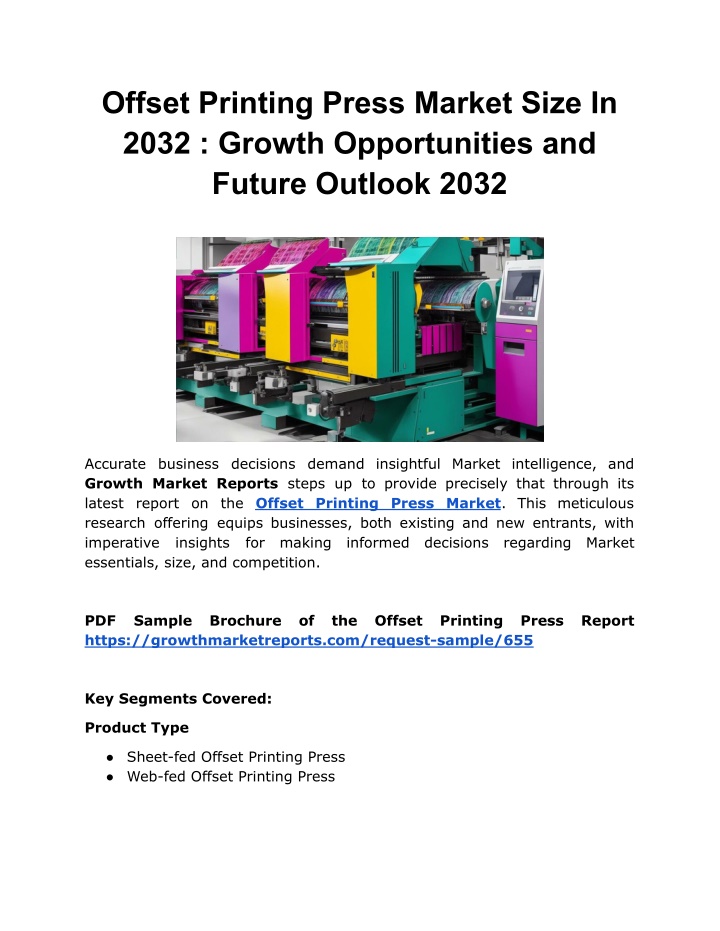 offset printing press market size in 2032 growth