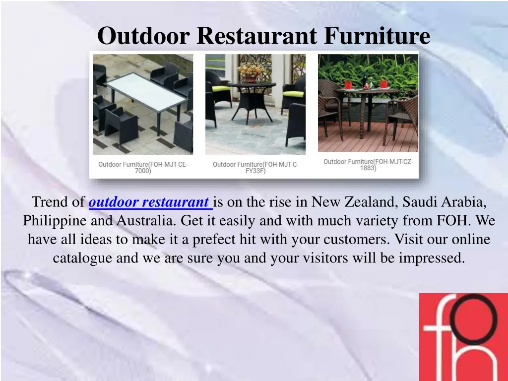 outdoor restaurant furniture