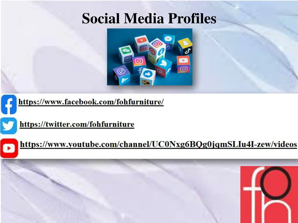 social media profiles