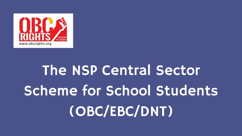 the nsp central sector scheme for school students