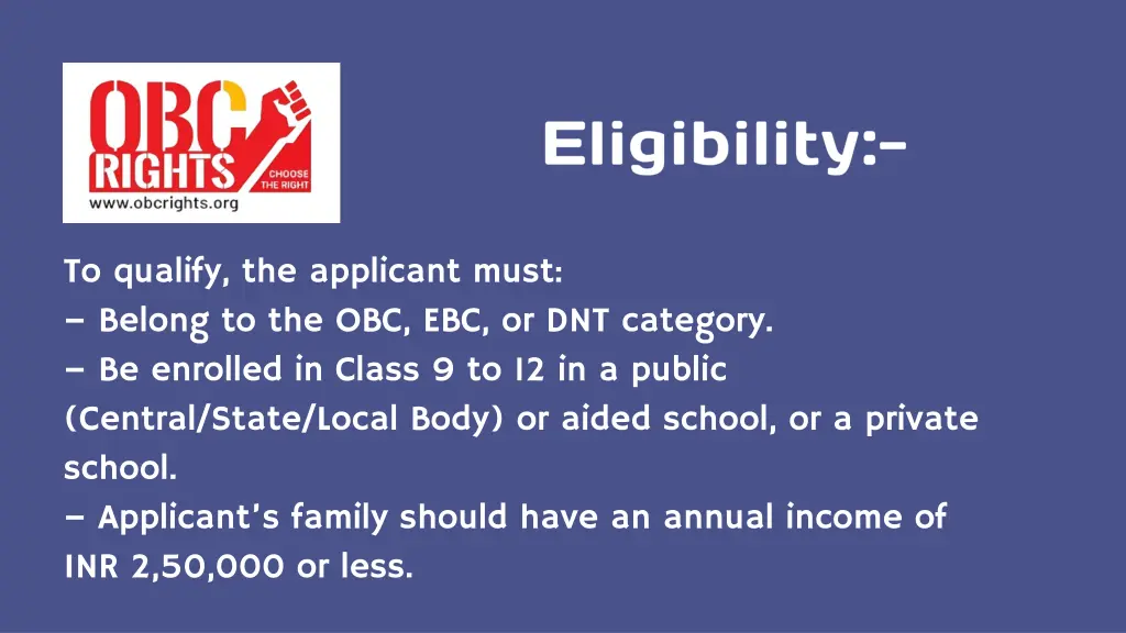 to qualify the applicant must belong