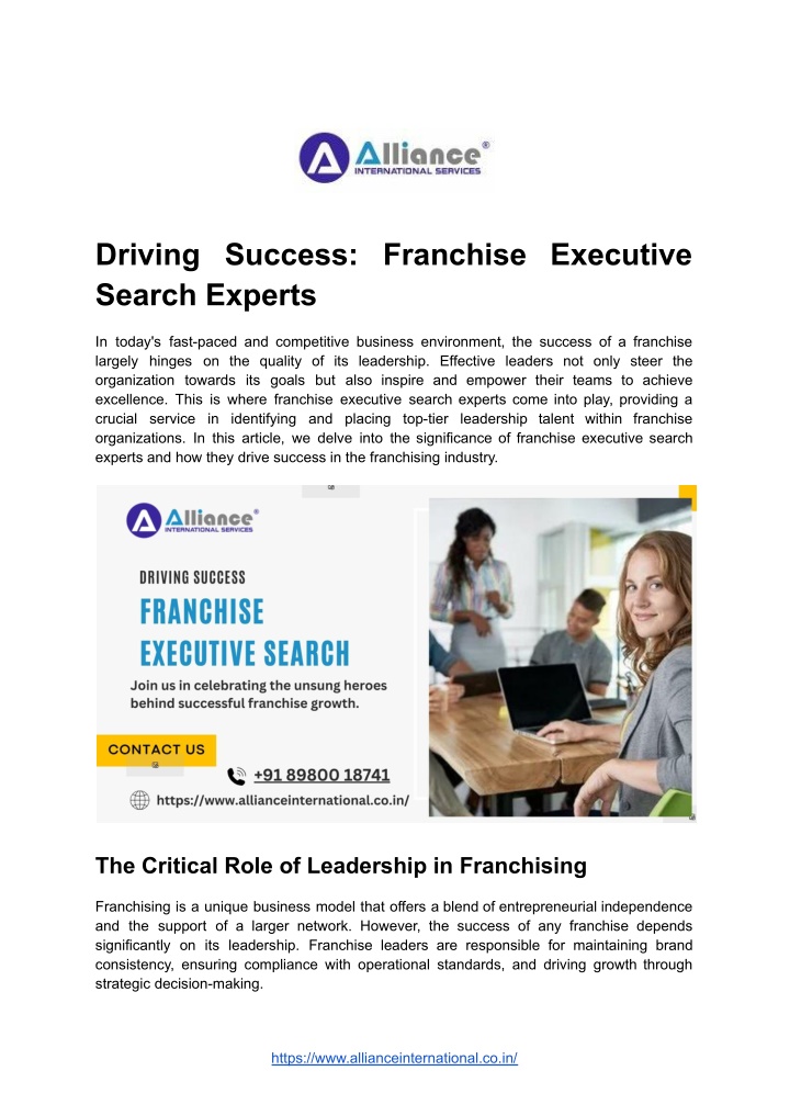 driving success franchise executive search experts