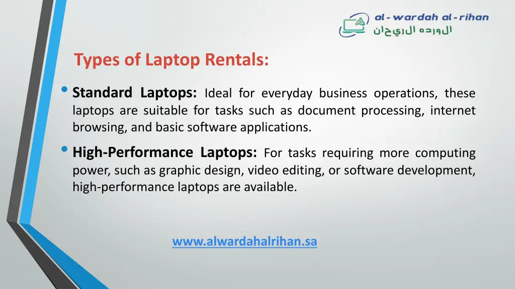 types of laptop rentals standard laptops ideal