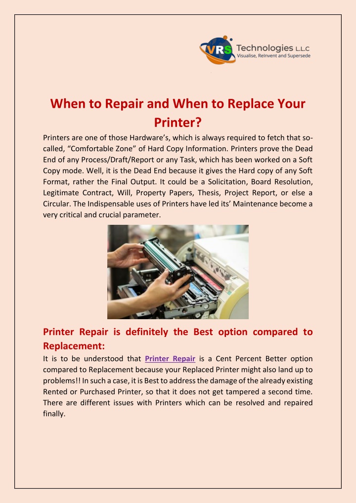 when to repair and when to replace your printer