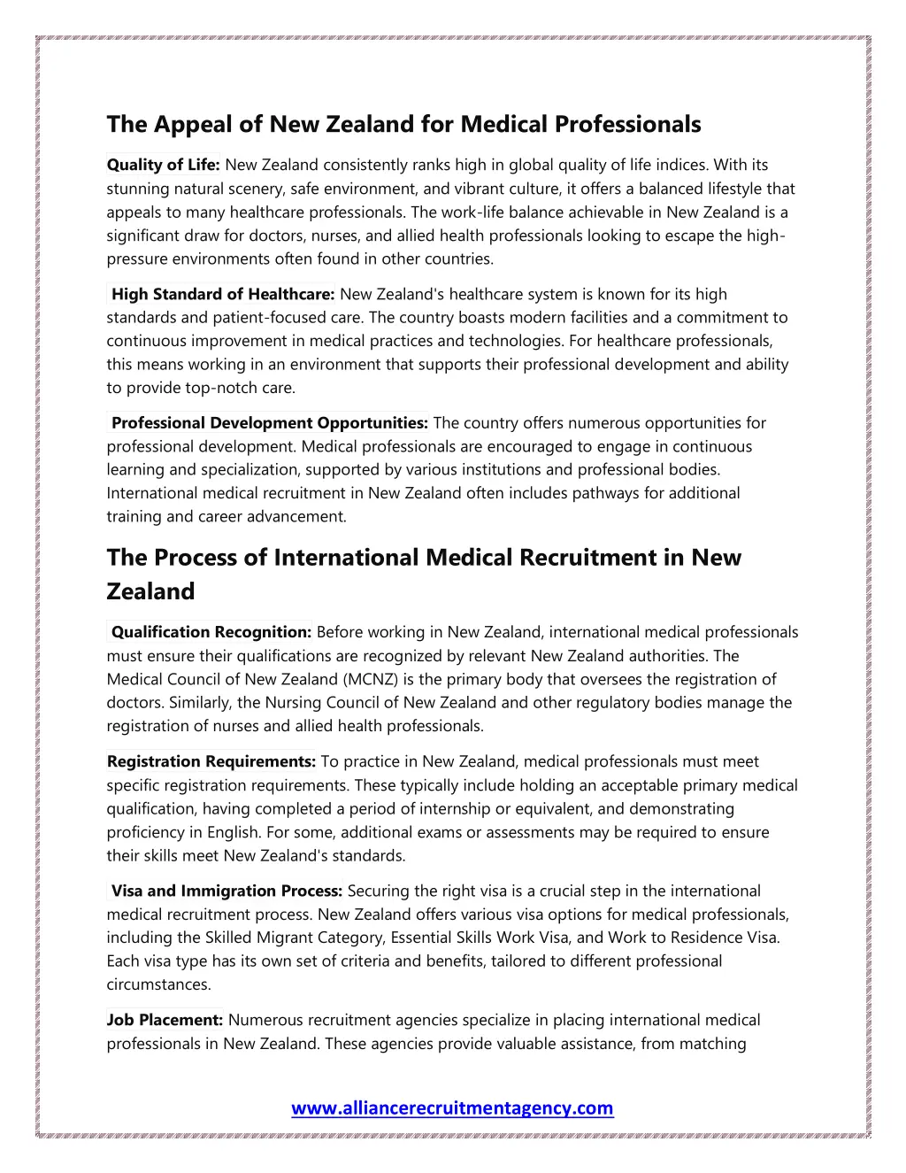 the appeal of new zealand for medical