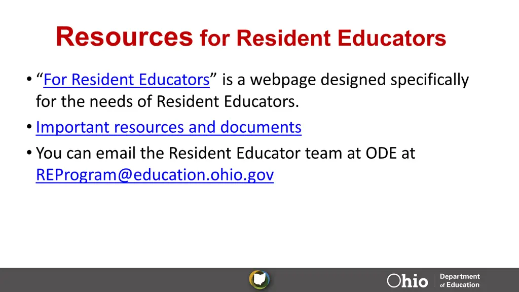 resources for resident educators