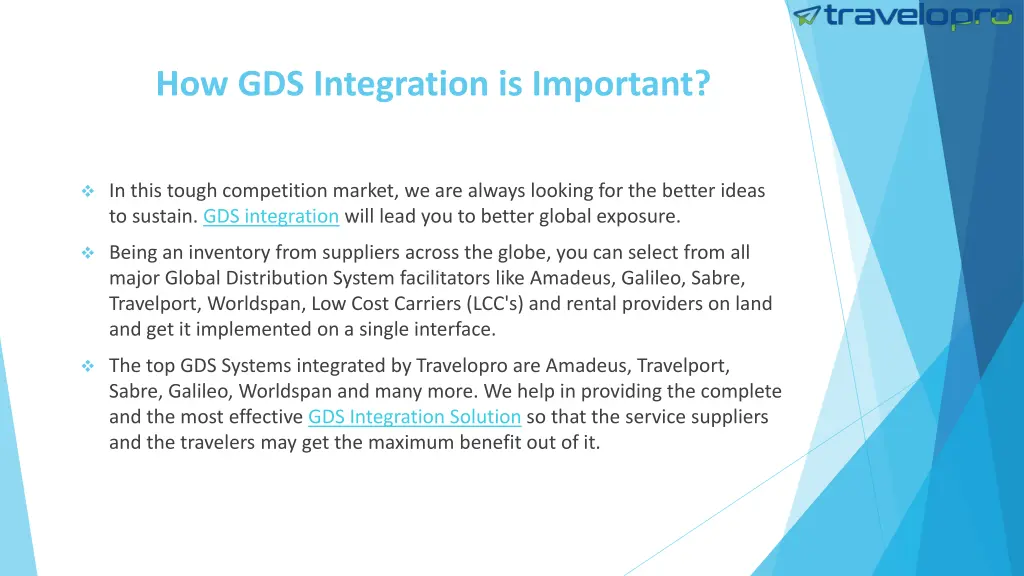 how gds integration is important