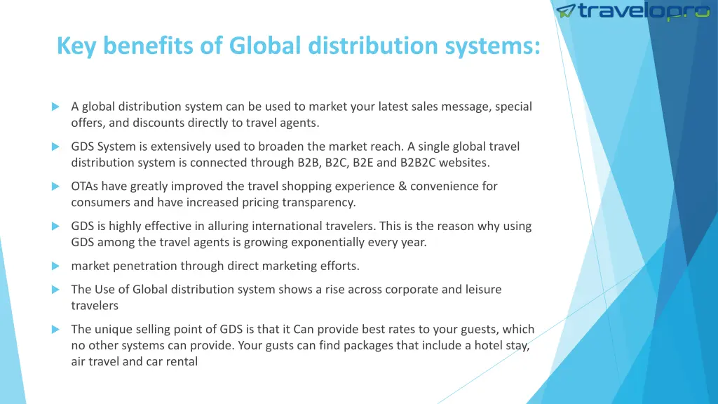 key benefits of global distribution systems