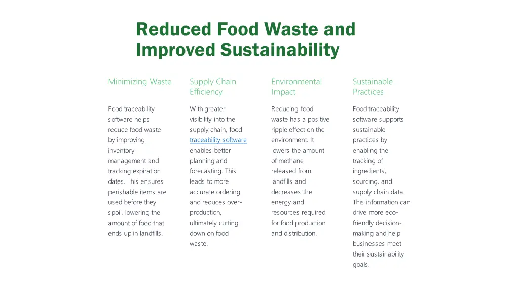 reduced food waste and improved sustainability