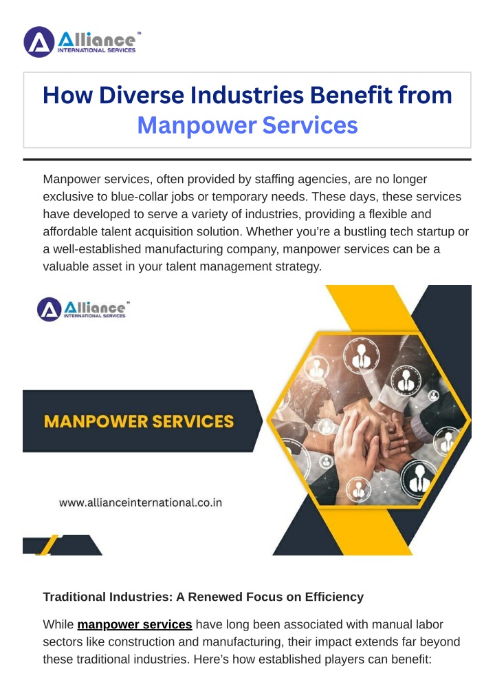 how diverse industries benefit from manpower