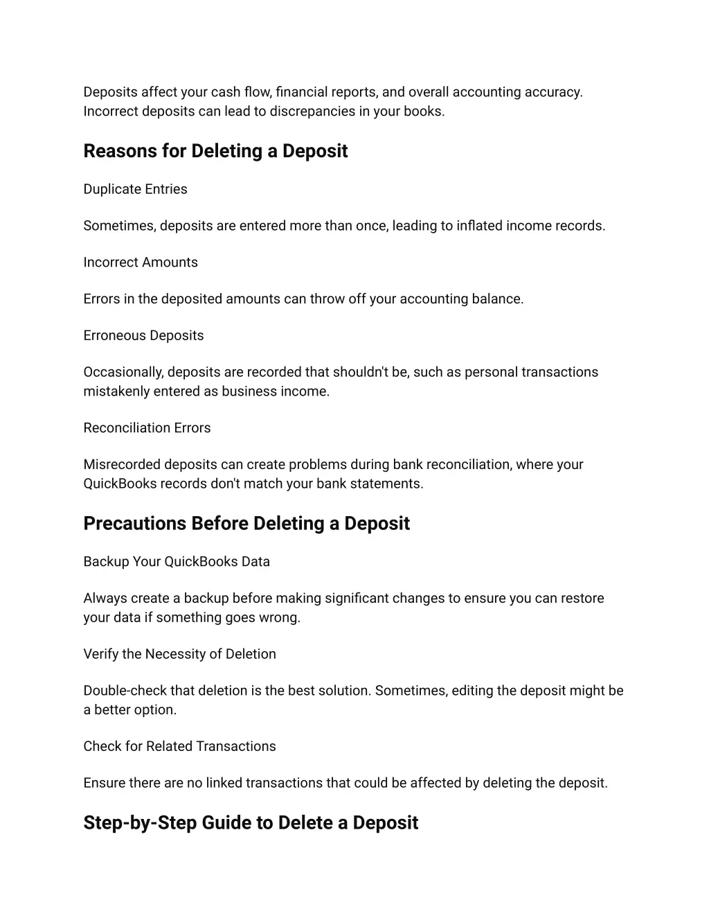 deposits affect your cash flow financial reports