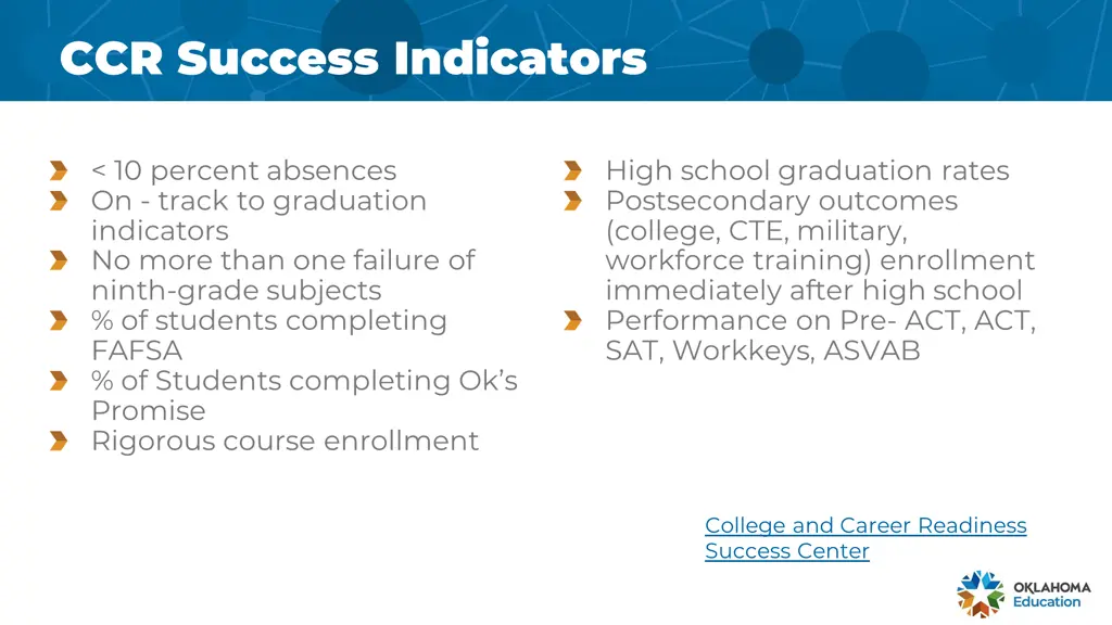 ccr success indicators ccr success indicators