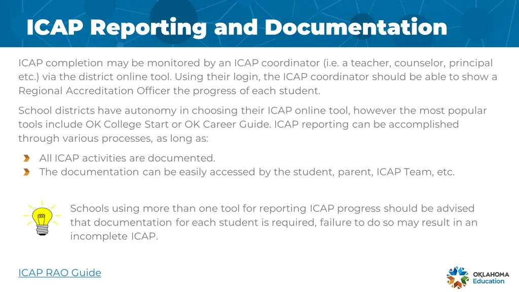 icap reporting and documentation icap reporting