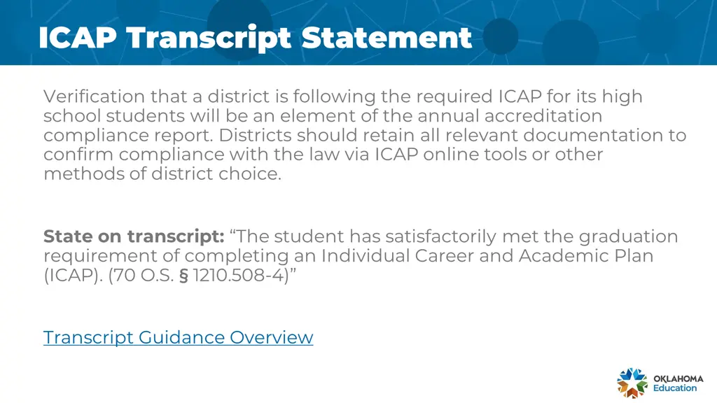 icap transcript statement icap transcript