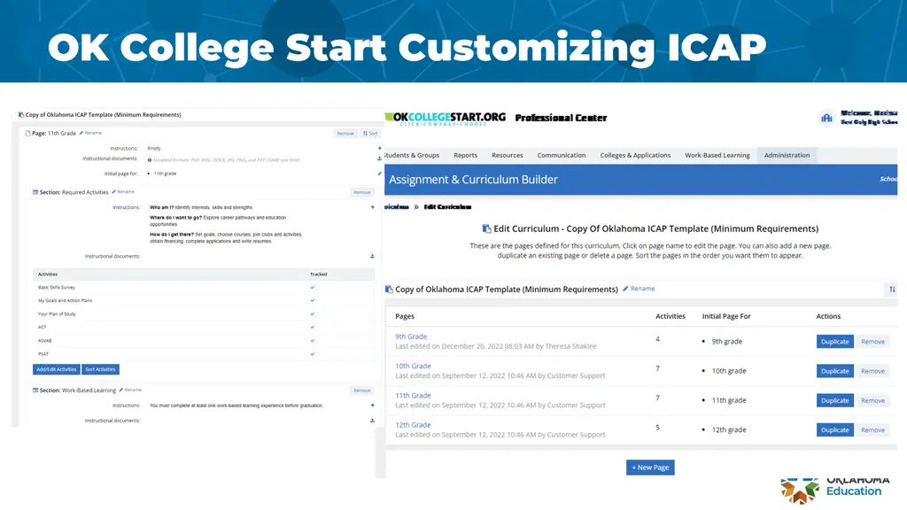 ok college start customizing icap ok college