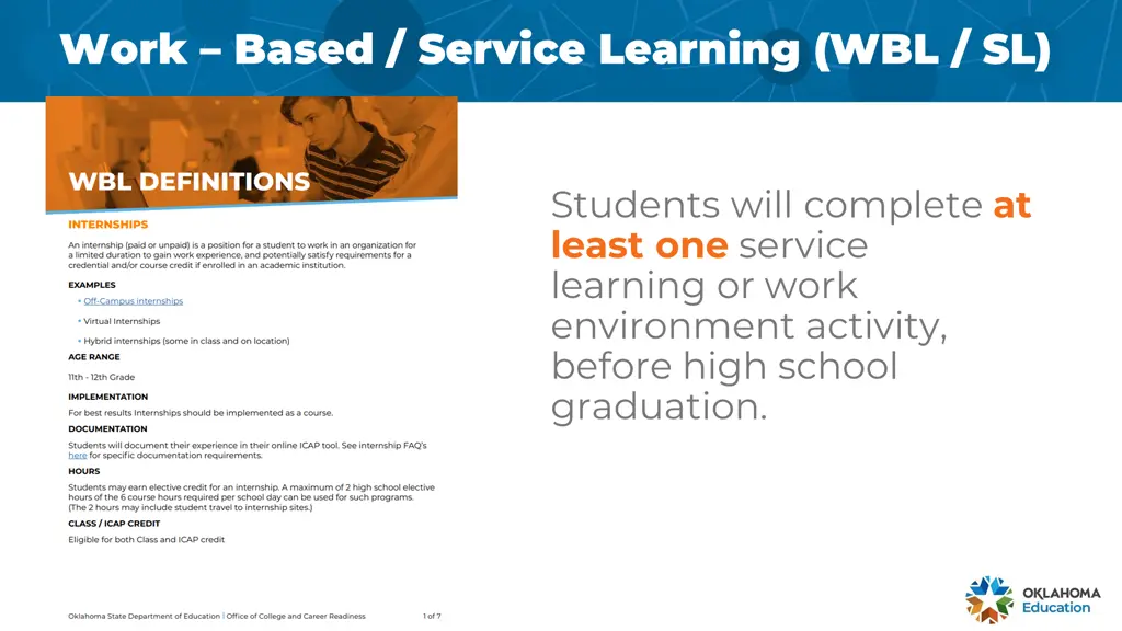 work work based service learning wbl sl based