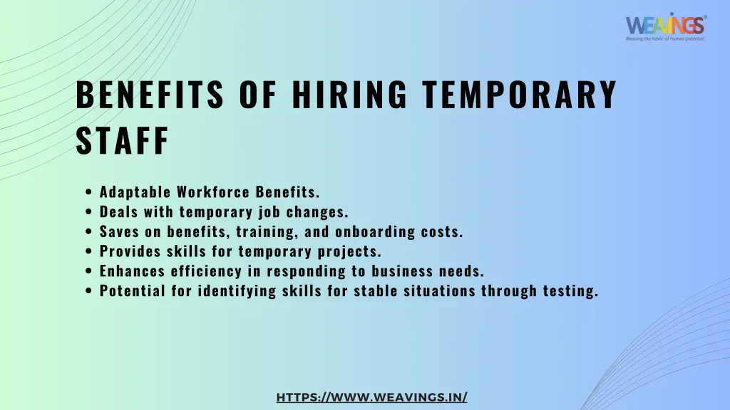 benefits of hiring temporary staff