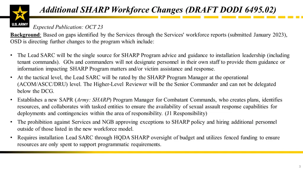 additional sharp workforce changes draft dodi