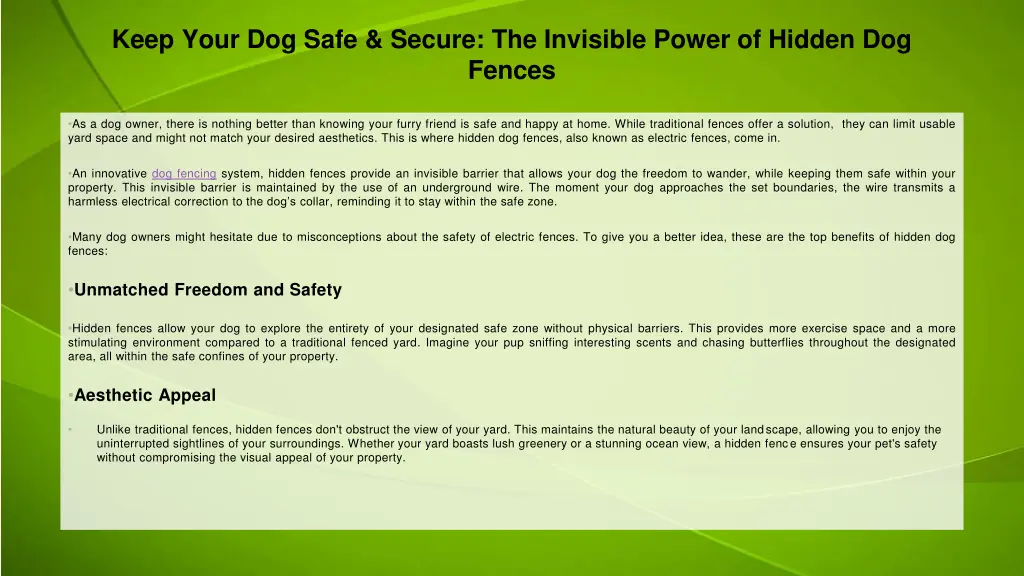 keep your dog safe secure the invisible power