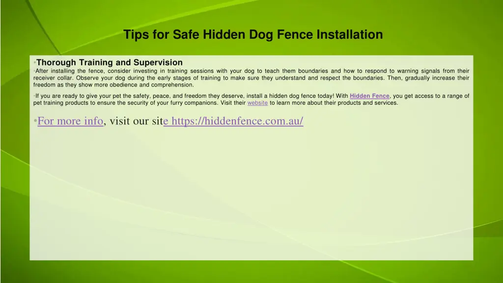 tips for safe hidden dog fence installation 1