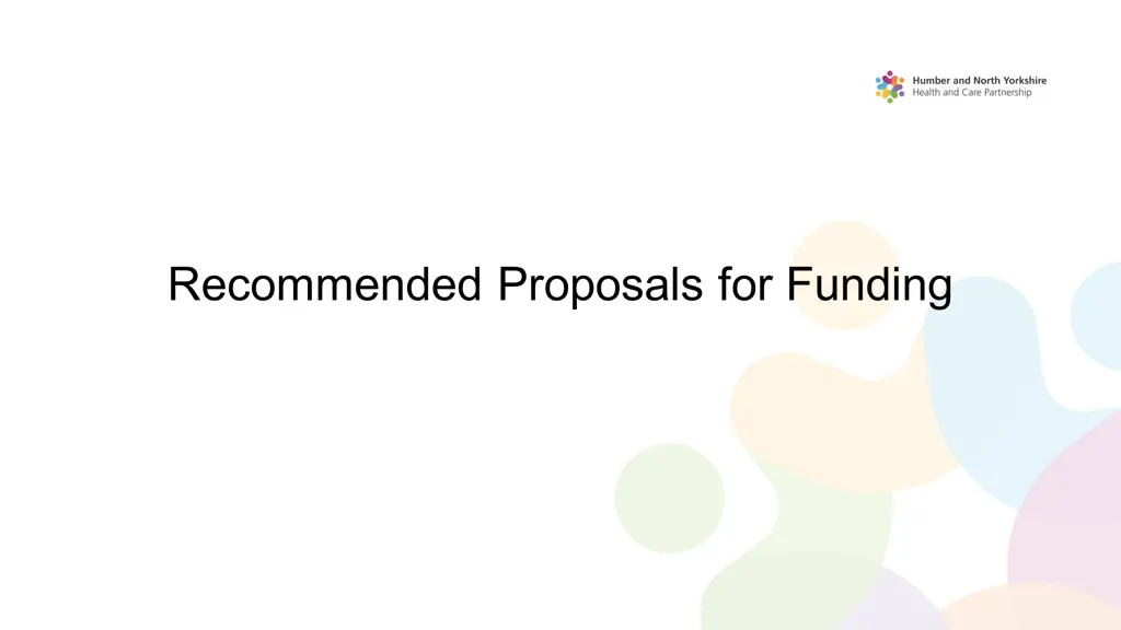 recommended proposals for funding