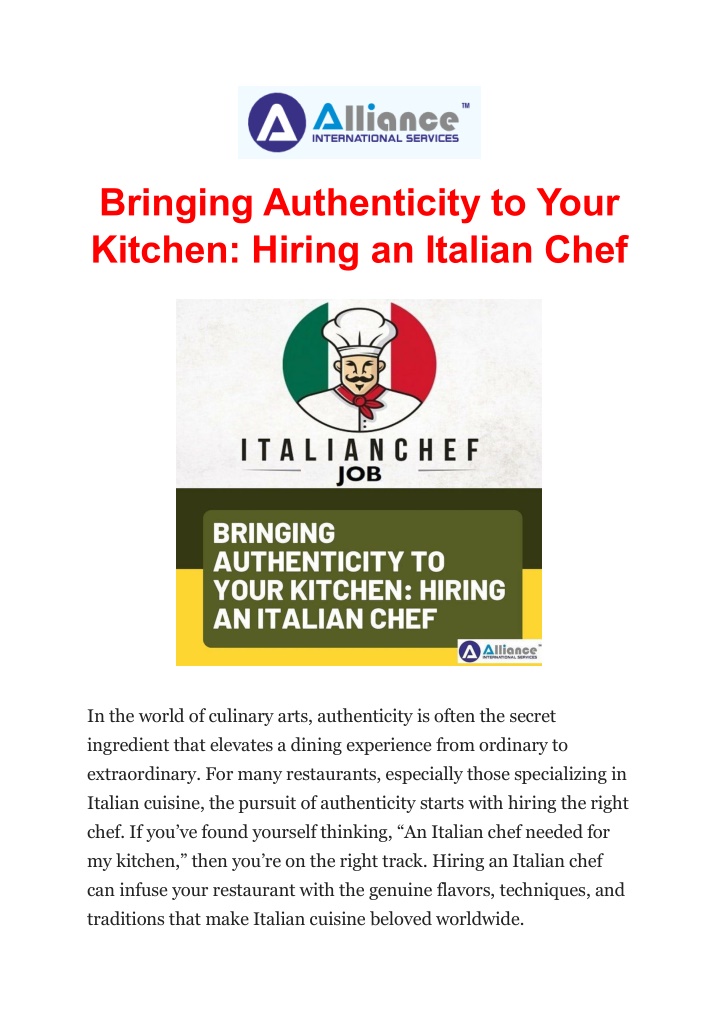 bringing authenticity to your kitchen hiring