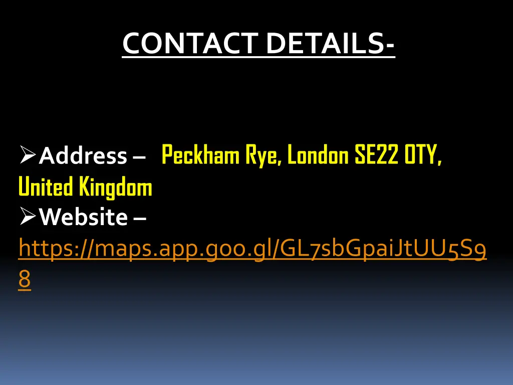 contact details