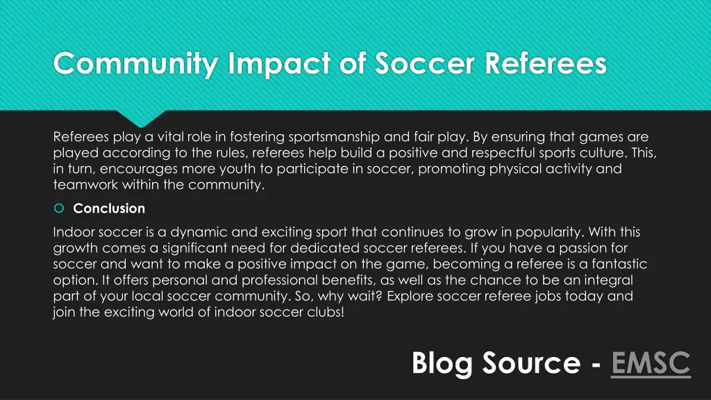 community impact of soccer referees