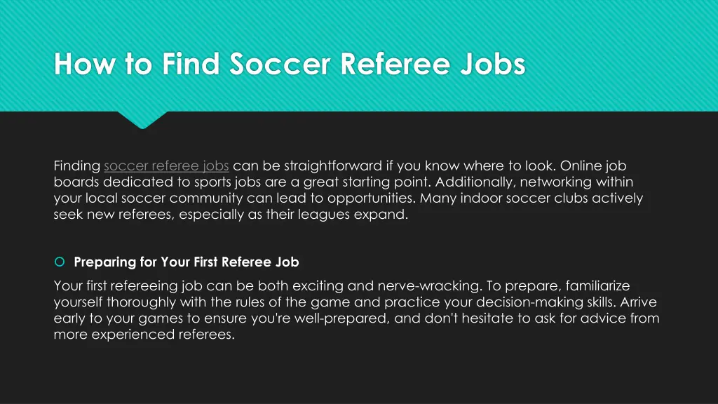 how to find soccer referee jobs