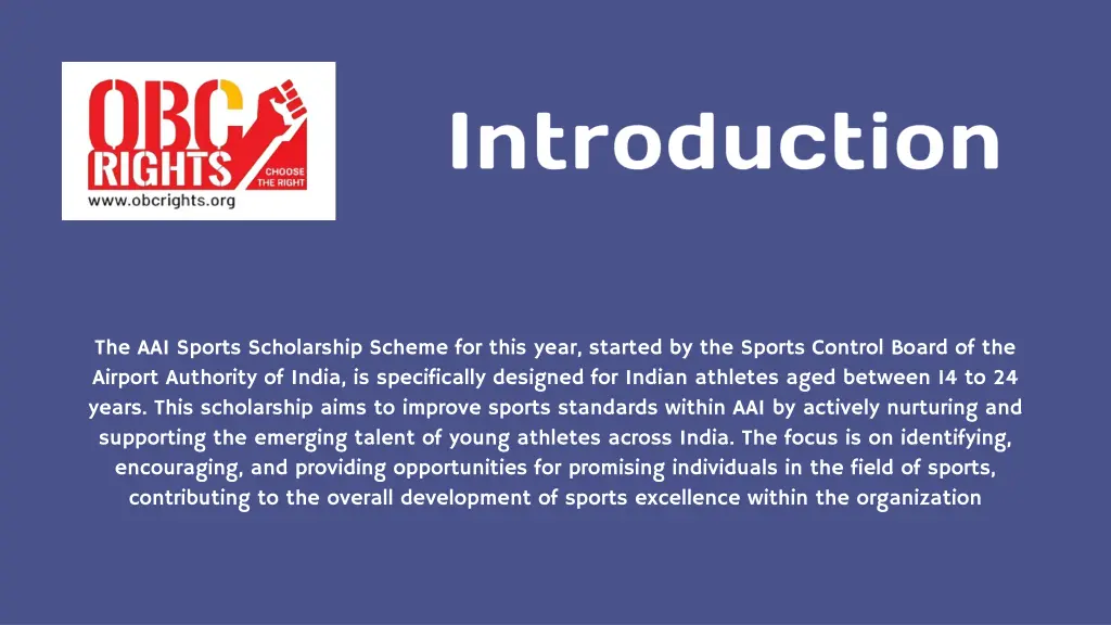 the aai sports scholarship scheme for this year